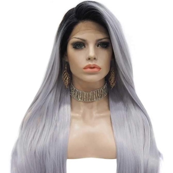 22” Ash Grey Lace Front Wig